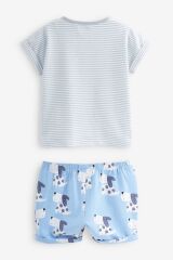 Next Baby % 100 Pamuklu Blue Dog Şortlu Alt Üst Takım