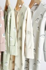 Next Baby % 100 Pamuklu Neutral Printed 4’lü Tulum Set