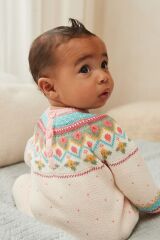 Next Baby % 100 Pamuklu Bright Fairisle Romper