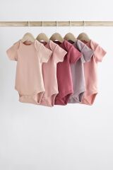 Next Baby % 100 Pamuklu Pembe 5’li Body Zıbın Set