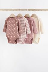Next Baby Pamuklu Leylak Moru 4’lü Body Zıbın Set