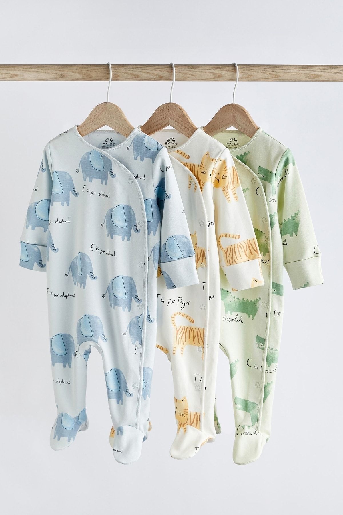 Next Baby % 100 Pamuklu Multi Pastel Animals 3’lü Tulum Set