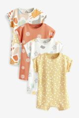 Next Baby % 100 Pamuklu Multi Neutral 4’lü Romper Set