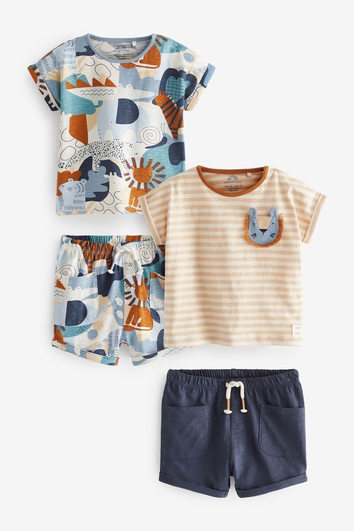Next Baby % 100 Pamuklu Tan Brown Safari Şortlu Takım 2’li
