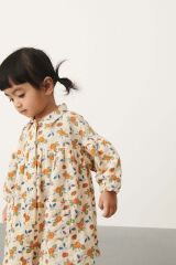 Next Baby % 100 Pamuklu Krem Çiçekli Elbise
