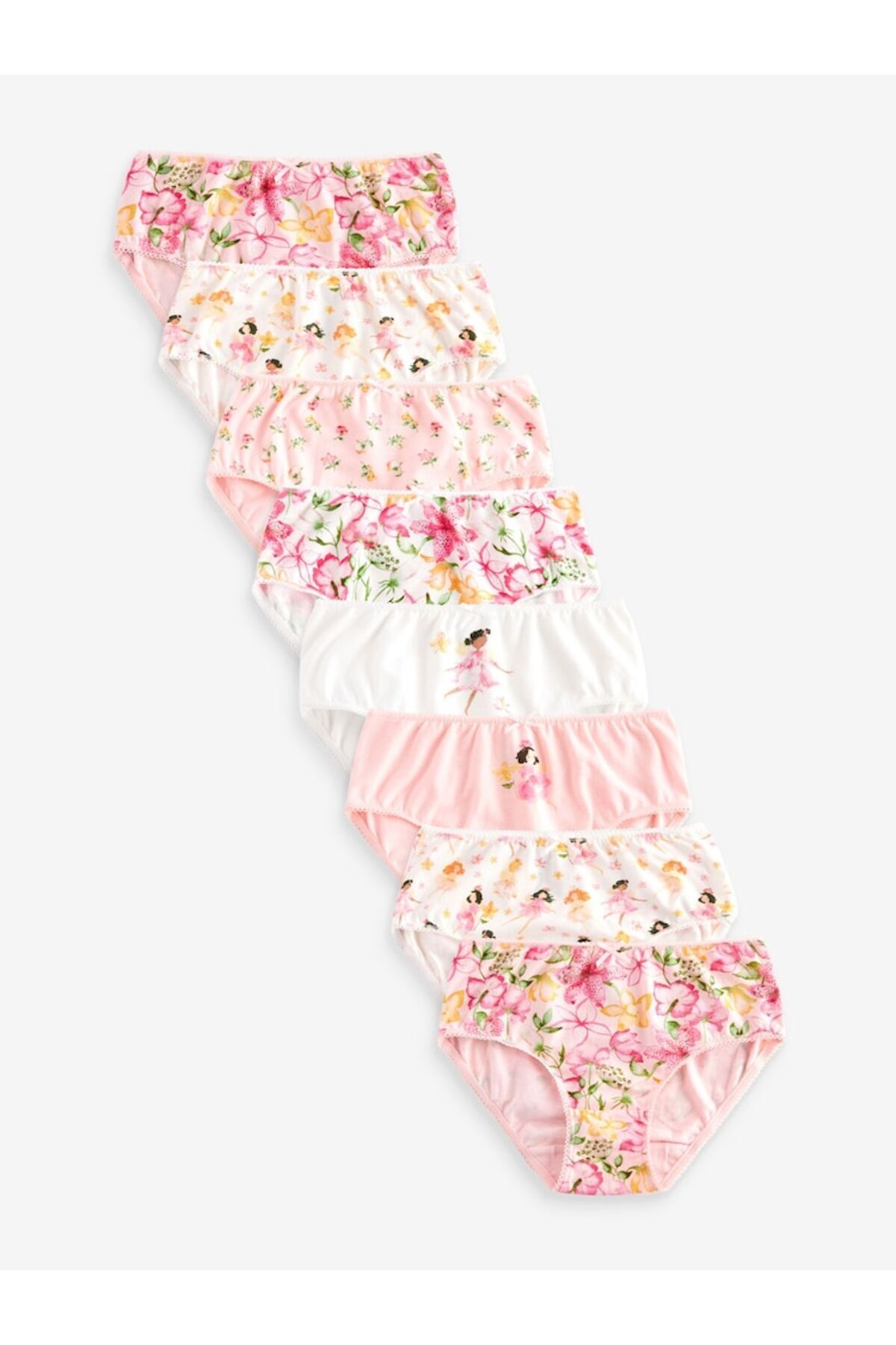 Next Baby %100 Pamuklu Çok Renkli Balerin Desenli Kız Çocuk 10'lu Kilot Set