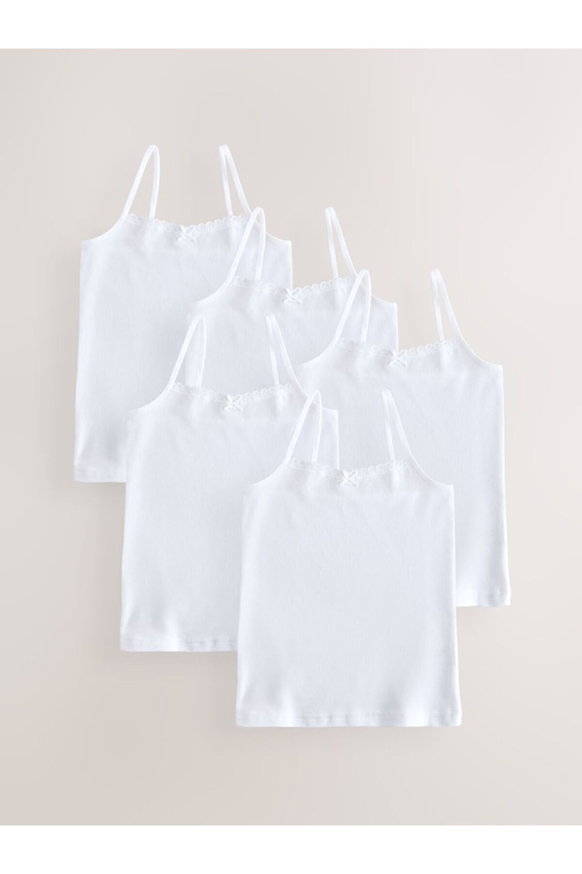 Next Baby Pamuklu İp Askılı Kız Çocuk 5'li Atlet Set
