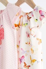 Next Baby %100 Organik Pamuklu Kelebek İşlemeli 2’li Romper Set ALY00912