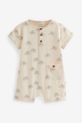 Next Baby % 100 Pamuklu Monochrome Elephant Romper Set 3’lü