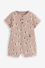 Next Baby % 100 Pamuklu Monochrome Elephant Romper Set 3’lü