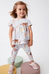 Next Baby Pamuklu Kısa Kollu Animal Alt Üst Takım