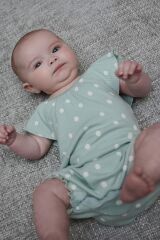 Next Baby % 100 Pamuklu Mint Green Spot Romper 4’lü Set