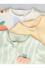 Next Baby % 100 Pamuklu Multi Rainbow 3'lü Tulum Set