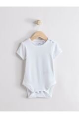 Next Baby Pamuklu Mavi Çizgili Kısa Kollu Salopet Body Zıbın Set