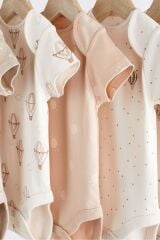 Next Baby % 100 Pamuklu Neutral Kısa Kollu 5'li Body Zıbın Set