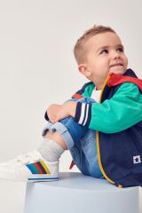 Next Baby White Rainbow Stripe Strap Touch Fastening Ortopedik Taban Erkek Çocuk Ayakkabı