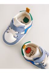 Next Baby Yumuşak Taban Beyaz Mavi Çizgili Bebek Spor Ayakkabı