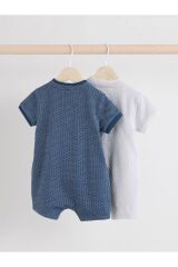 Next Baby 100% Pamuklu Lacivert Gri 2'li Romper Set