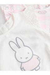 Next Baby %100 Pamuklu Pembe Tavşan Desenli 2'li Romper  et