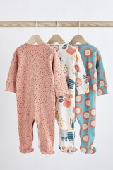 Next Baby % 100 Pamuklu Multi Animal 3’lü Tulum Set