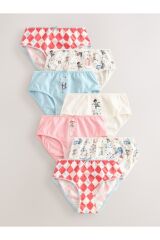 Next Baby %100 Pamuklu Çok Renkli  Desenli Kız Çocuk 7'li Kilot Set