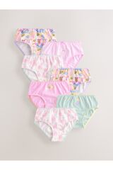 Next Baby %100 Pamuklu Çok Renkli  Desenli Kız Çocuk 7'li Kilot Set