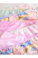 Next Baby %100 Pamuklu Çok Renkli  Desenli Kız Çocuk 7'li Kilot Set