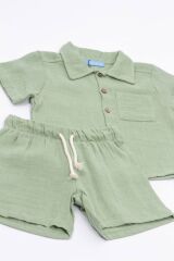 Next Baby Little Twins %100 Pamuklu Mint Yeşili Kısa Kollu Müslin Alt Üst Takım