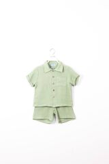 Next Baby Little Twins %100 Pamuklu Mint Yeşili Kısa Kollu Müslin Alt Üst Takım