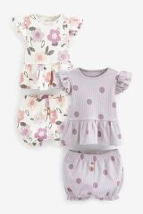 Next Baby Pamuklu Pink/ Mint Şortlu Alt Üst Takım