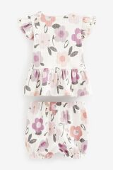 Next Baby Pamuklu Pink/ Mint Şortlu Alt Üst Takım