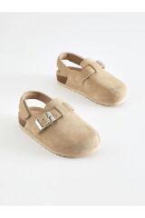 Next Baby Bej Süet Çocuk Unisex Terlik / Sandalet
