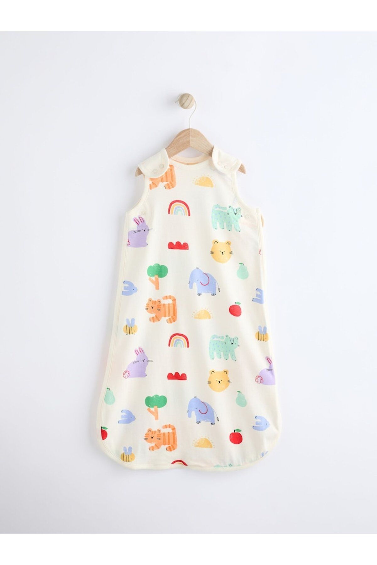 Next Baby % 100 Pamuklu Krem Animal Desenli 0.5 Tog Torba Uyku Tulumu