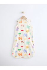 Next Baby % 100 Pamuklu Krem Animal Desenli 0.5 Tog Torba Uyku Tulumu