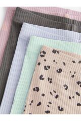 Next Baby Pamuklu Pastel Renkler Ribanalı 5'li Tayt Set
