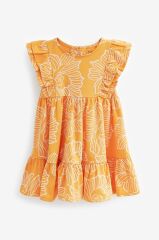 Next Baby % 100 Pamuklu Orange Floral Elbise