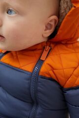Next Baby Fatface Lacivert Turuncu Tam Polar Astarlı Kar Tulumu