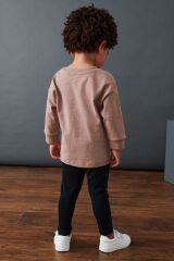 Next Baby Pamuklu Soft Kahve Sweatshirt Tayt Alt Üst Takım