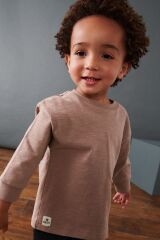 Next Baby Pamuklu Soft Kahve Sweatshirt Tayt Alt Üst Takım