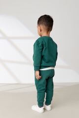 Next Baby % 100 Pamuklu Yeşil Uzun Kollu Jogger Alt Üst Takım