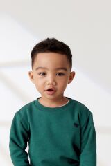 Next Baby % 100 Pamuklu Yeşil Uzun Kollu Jogger Alt Üst Takım