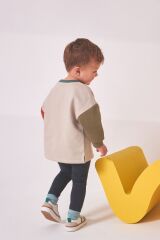 Next Baby % 100 Pamuklu Renk Bloklu Sweatshirt Tayt Alt Üst Takım