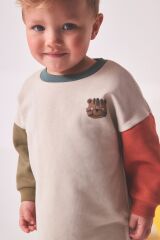 Next Baby % 100 Pamuklu Renk Bloklu Sweatshirt Tayt Alt Üst Takım