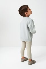 Next Baby % 100 Pamuklu Soft Mavi Hayvan Desenli Sweatshirt Alt Üst Takım