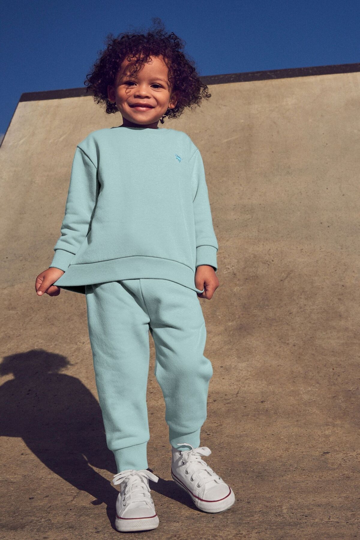 Next Baby % 100 Pamuklu Mineral Mavi Uzun Kollu Jogger Alt Üst Takım