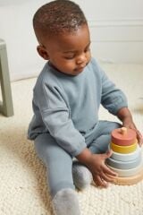 Next Baby % 100 Pamuklu Teal Blue Sweatshirt Jogger Alt Üst Takım