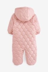 Next Baby Pamuklu Pembe Kapitone Astronot Tulum