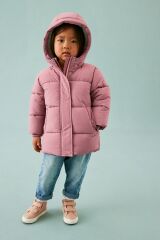 Next Baby Pembe Tam Polar Astarlı Suya Dayanıklı Mont