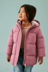 Next Baby Pembe Tam Polar Astarlı Suya Dayanıklı Mont
