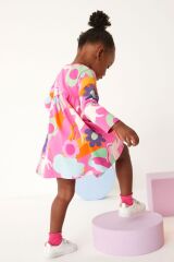 Next Baby % 100 Pamuklu Pembe Unicorn Elbise